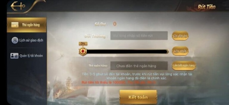 Quy trình rút tiền tại cổng game Biển Đỏ diễn ra nhanh chóng, đơn giản