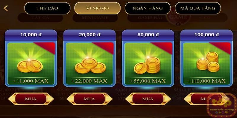 Hệ thống sản phẩm đổi thưởng tại sân chơi rất phong phú 
