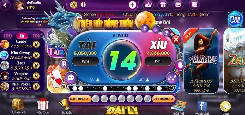 Rút tiền tại cổng game